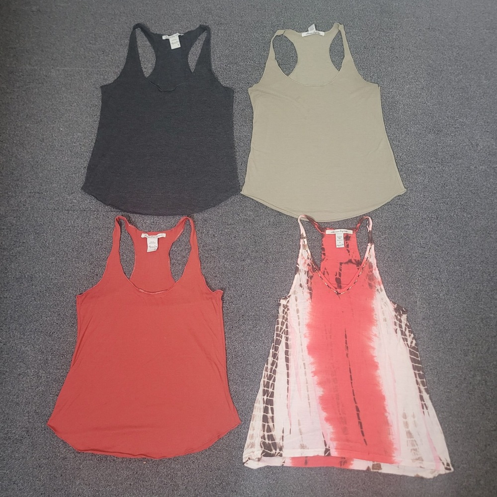 American Rag Size Small Tank Top Women Bundle 4pk Racerback Solid Tie-Dye Boho